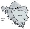 Kroatia / Bosnia -kartta